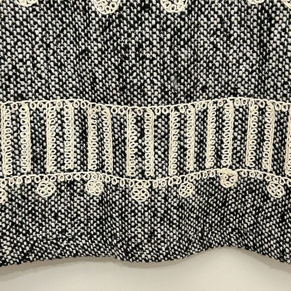 Southern Style Sleeveless Dress Womens Medium Wool blend Embroidered Tweed Black - Picture 14 of 16